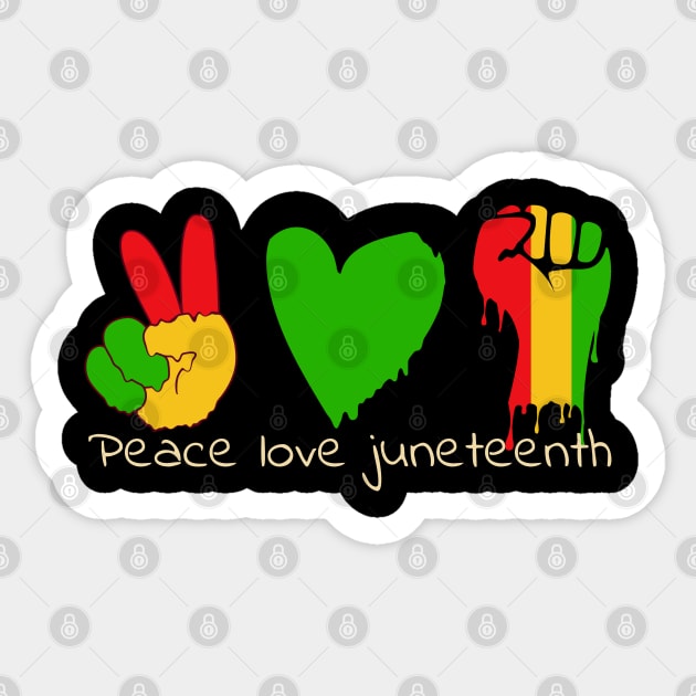 peace love Juneteenth 2024 colorful melting design Sticker by NIKA13